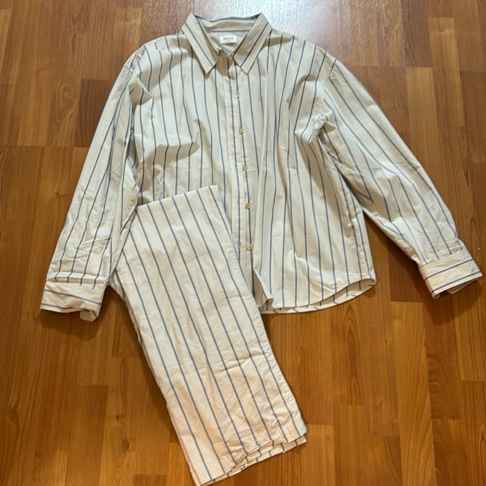 NEW Aritzia Wilfred free shirt pants matching set ML